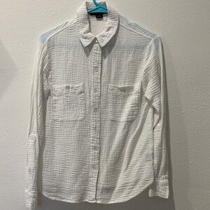 Sanctuary White Textured Casual Button Down Shirt